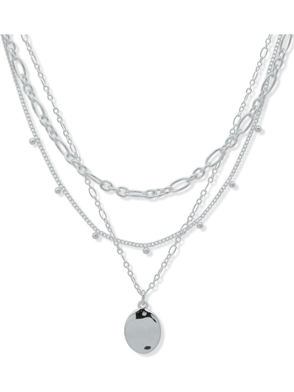Layered Wavy Texture Necklace - Multi Row Fashion Jewelry with Adjustable
